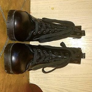 Short Thick Heel Black Boots